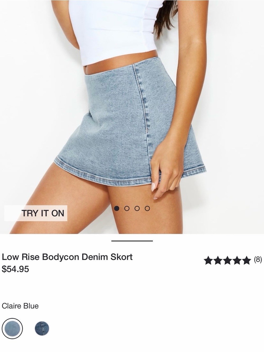 NWT Garage Low Rise Bodycon Denim Skort Claire Blue M - Picture 7 of 9
